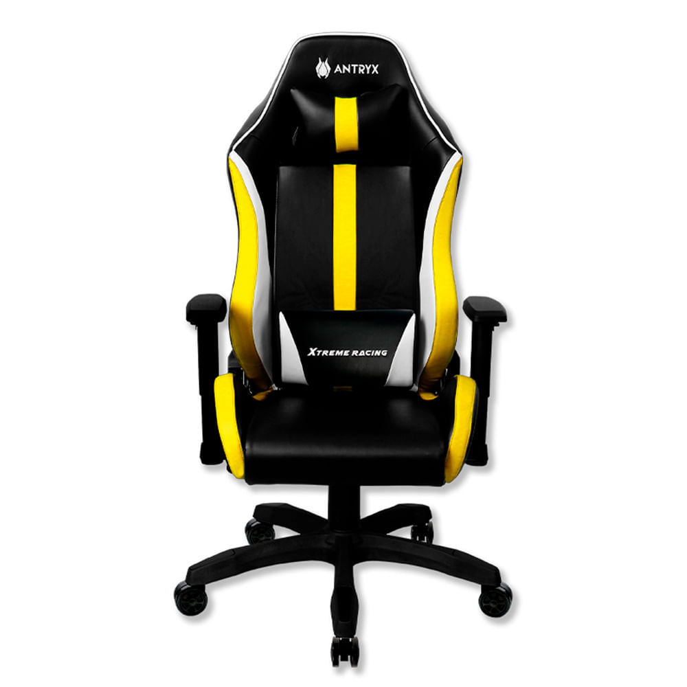 Silla gamer Antryx Xtreme Racing Nova AXR-4500-2YW, respaldo reclinable 180°, cojines ergonómicos, amarillo
